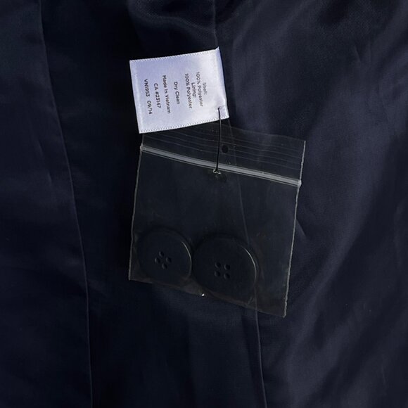 Talbots Navy Polka Dot Womens Coat Size 4 Career Preppy Classic Corpcore‎ Office - Picture 7 of 11